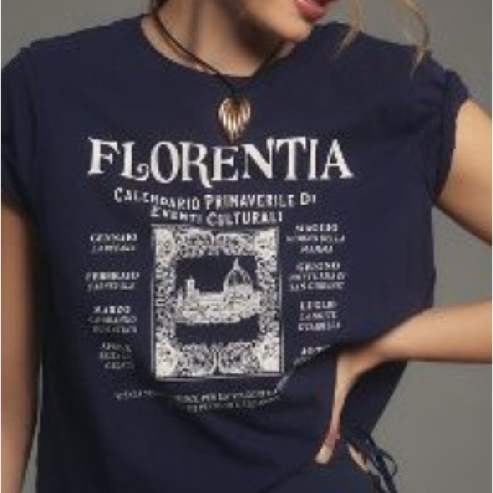 Navy Blue Graphic Women's Top